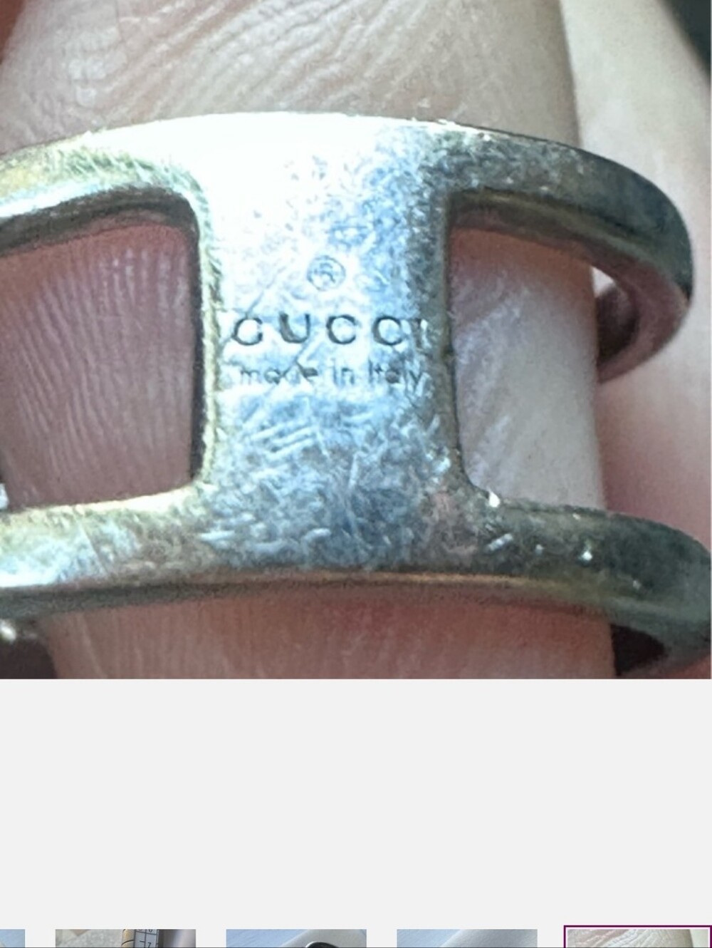 Gucci Double G Ring 925 Sterling Silver Sz 5 - Picture 7 of 10